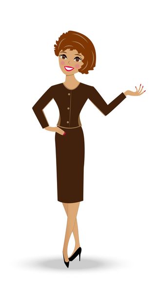 beautiful  slender woman in business suit on white background - Vector, imagen