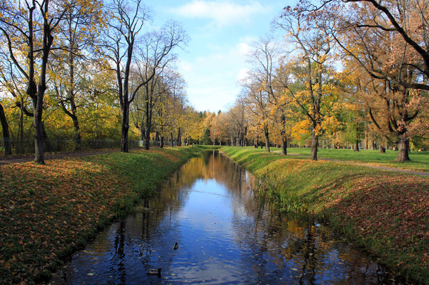 Vista do Canal Cross em Alexander Park em Tsarskoye Selo, Pushkin, São Petersburgo, Rússia. - Foto, Imagem