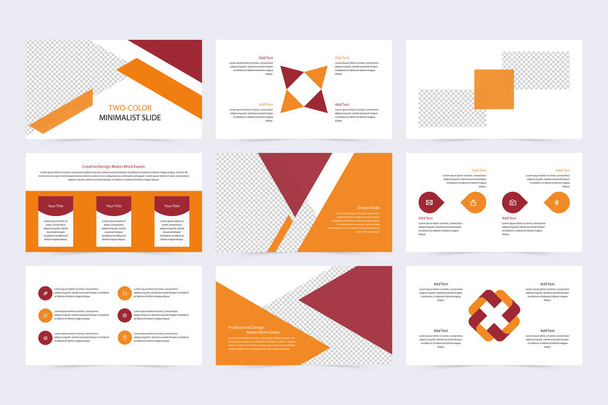 Diapositives de présentation vectorielle minimaliste d'affaires - Vecteur, image