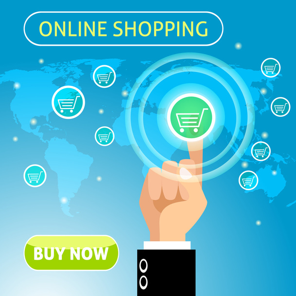 Comprar ahora concepto de compras en línea
 - Vector, imagen