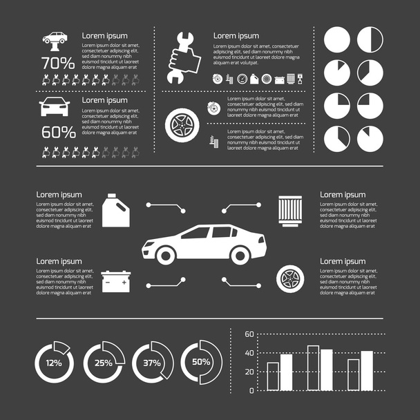 Auto service infographic - Vector, Image