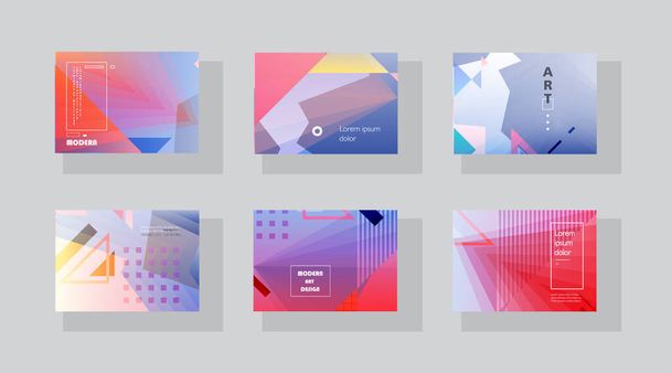 Modern abstract covers set. Abstract shapes composition. Futuristic minimal design. - Vector, Image