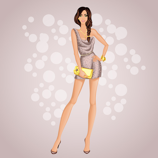 Glamorous party girl - Vector, Image