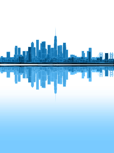 moderno panorama della città 3d illustrazione - Foto, immagini