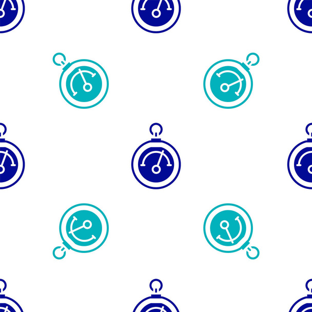 Icône Baromètre bleu isolé motif sans couture sur fond blanc. Vecteur. - Vecteur, image