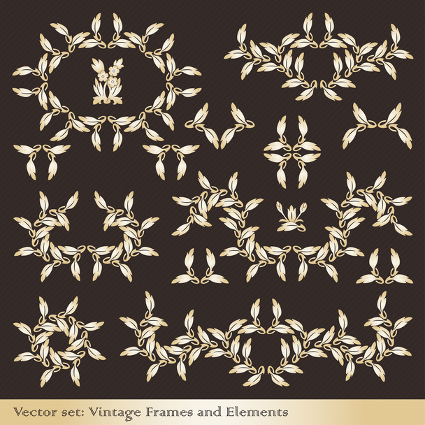 Vintage elements for frame or book cover, card - Vector, Imagen