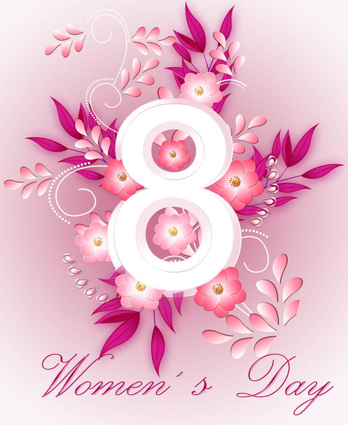 Happy women's day,8 march background with flowers. - Zdjęcie, obraz