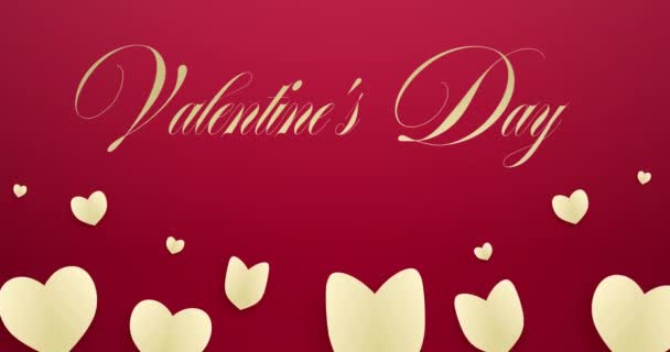 Muoto sydän lentää vaaleanpunainen loma tausta. Symbolit rakkauden Happy Women 's, Äitienpäivä, Ystävänpäivä, syntymäpäivä onnittelukortin suunnittelu - Materiaali, video