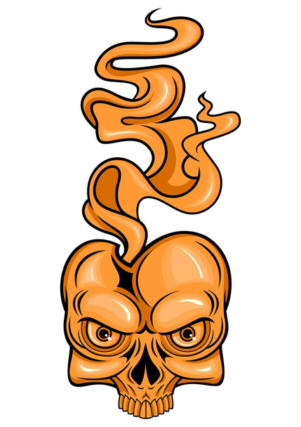Red skull with smoke - Vector, Image