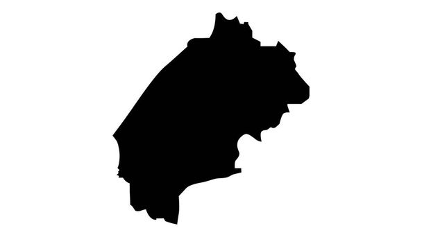 The silhouette of the Lviv region, depicted in black on a white background. - Vector, Image