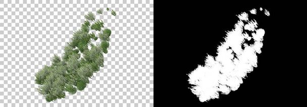 Острів листя ізольований на фоні з маскою. 3d візуалізація - ілюстрація
 - Фото, зображення