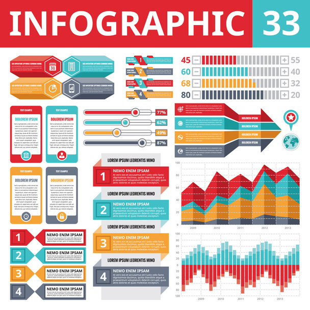 Інфографіка 33 - Набір елементів дизайну
 - Вектор, зображення