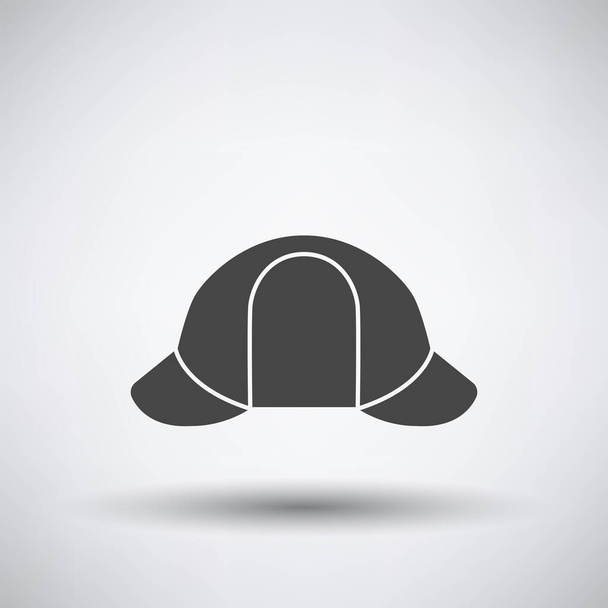 Sherlock Hat Icon. Gris oscuro sobre fondo gris con sombra redonda. Ilustración vectorial. - Vector, Imagen