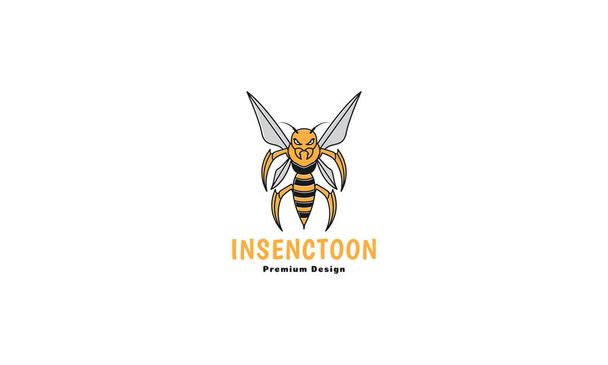 animal inseto abelha desenho animado bonito colorido forte logotipo símbolo ícone vetor gráfico design ilustração - Vetor, Imagem