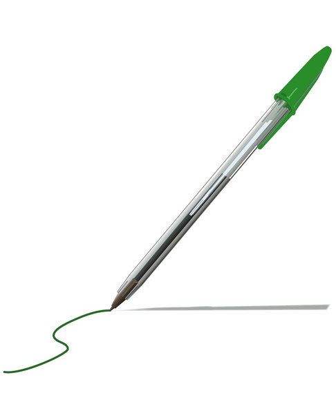 Bolígrafo verde - Διάνυσμα, εικόνα