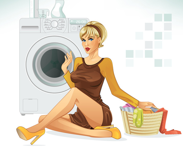 Doing Laundry - Vector, Image