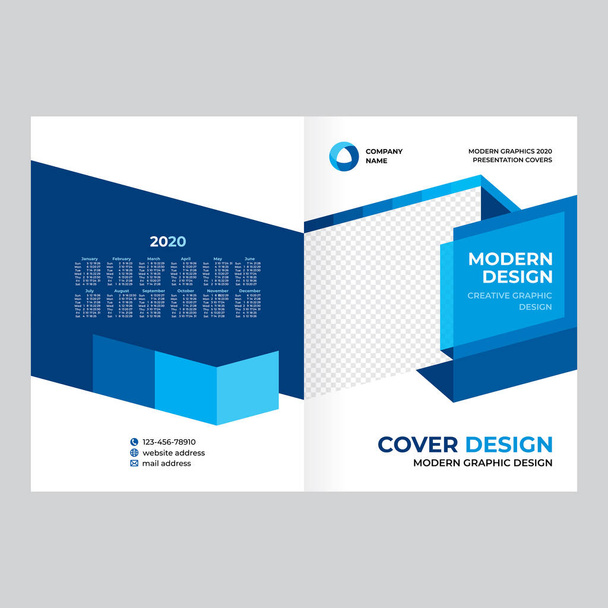 Cover design for product presentation, creative layout of booklet cover, catalog, flyer, trendy design for printed products - Vector, Image