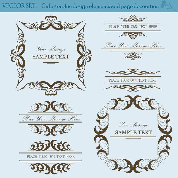 Векторный набор элементов винтажного дизайна
 - Вектор,изображение