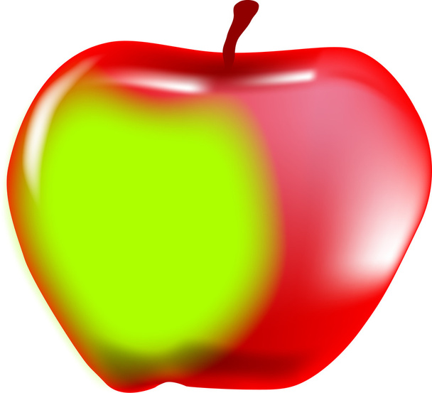 Roter und grüner Apfel - Vektor, Bild