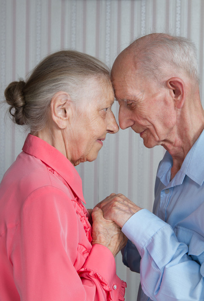 Closeup portrait of smiling elderly couple - Fotografie, Obrázek
