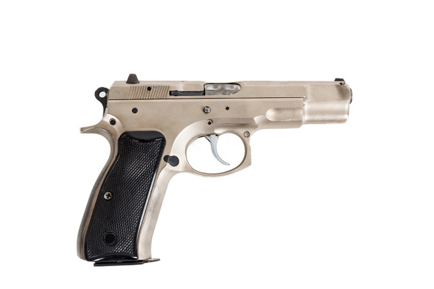 Pistolet semi-automatique isolé sur fond blanc
 - Photo, image