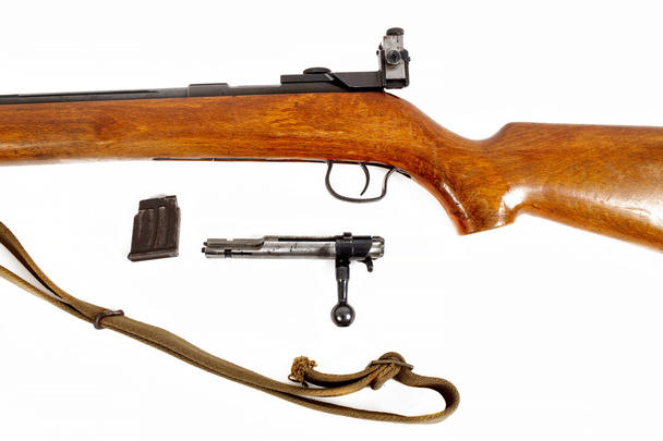 detail of old bolt action rifle isolated - Photo, Image