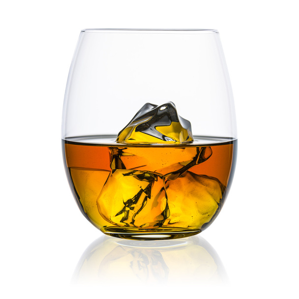 Whiskey ice-free glass plate isolated bourbon rocks scotland alcoholic spirit tennessee - Φωτογραφία, εικόνα