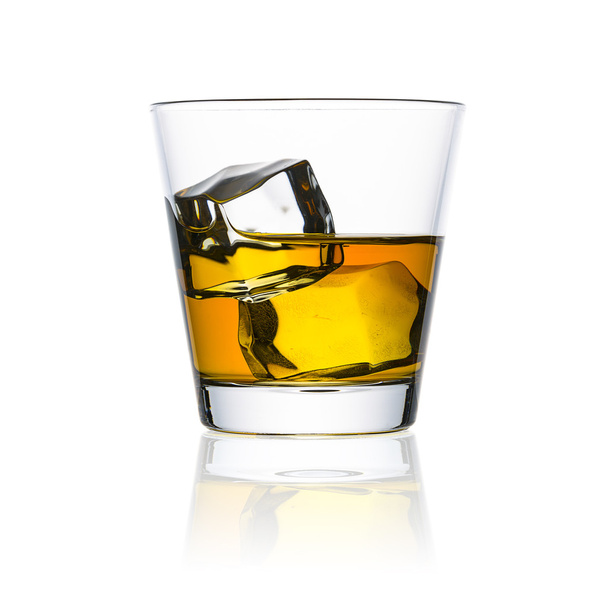 Whiskey ice-free glass plate isolated bourbon rocks scotland alcoholic spirit tennessee - Photo, Image