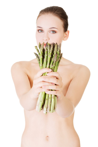 Woman with  asparagus - Valokuva, kuva