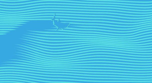 Abstrakter Hintergrund eines Hais in den Wellen des Meeres. - Vektor, Bild