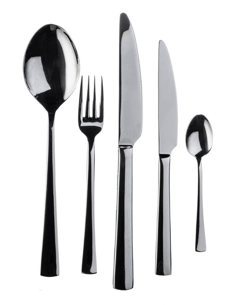 Set of silverware isolated on white background - Фото, изображение