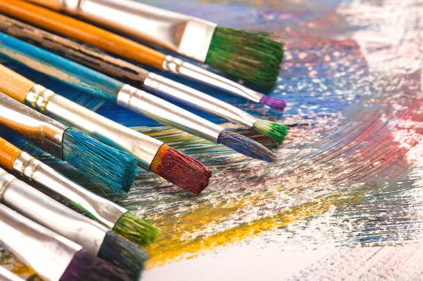 Paints and brushes - Fotografie, Obrázek