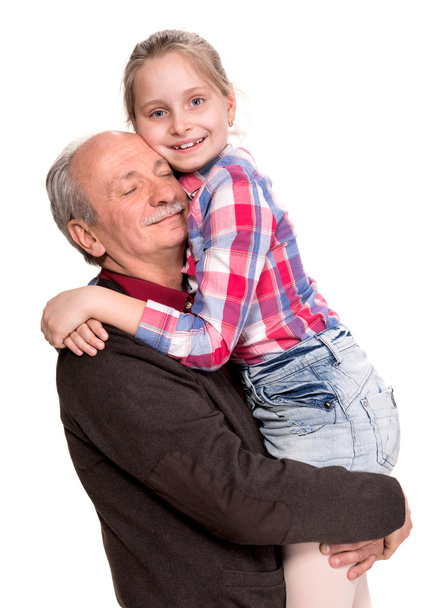 ο παππούς με την εγγονή - Φωτογραφία, εικόνα