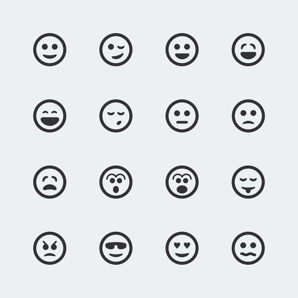 Vector smile mini icons set - ベクター画像