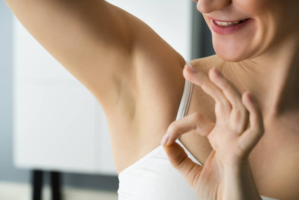Underarm Armpit Waxing In Salon. Woman Body - Fotó, kép