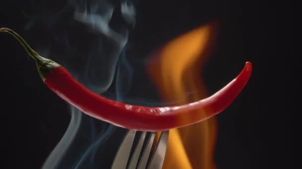 Heißes Chili im Feuer - Filmmaterial, Video