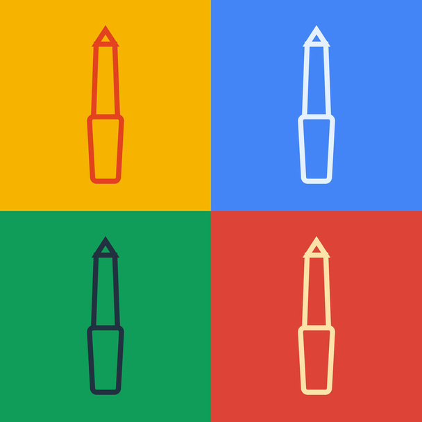 Pop-Art-Linie Nagel-Dateisymbol isoliert auf farbigem Hintergrund. Maniküre-Werkzeug. Vektor. - Vektor, Bild
