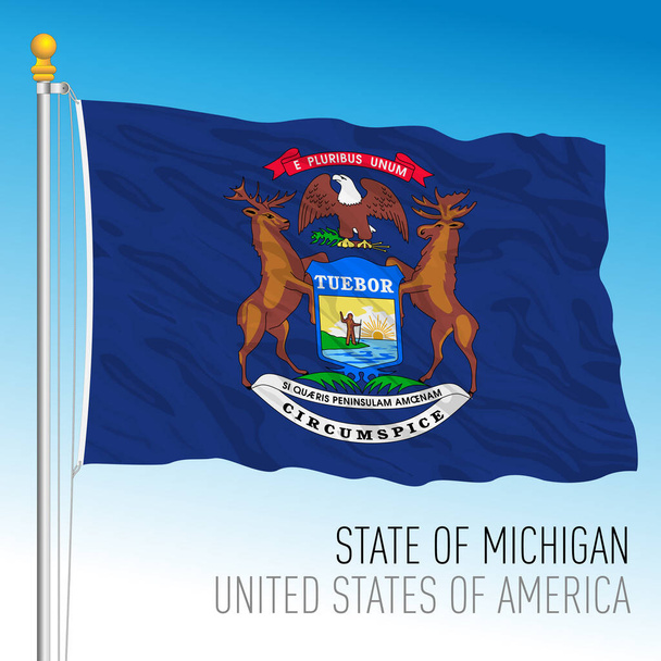 Michigan bandeira do estado federal, Estados Unidos, ilustração vetorial - Vetor, Imagem