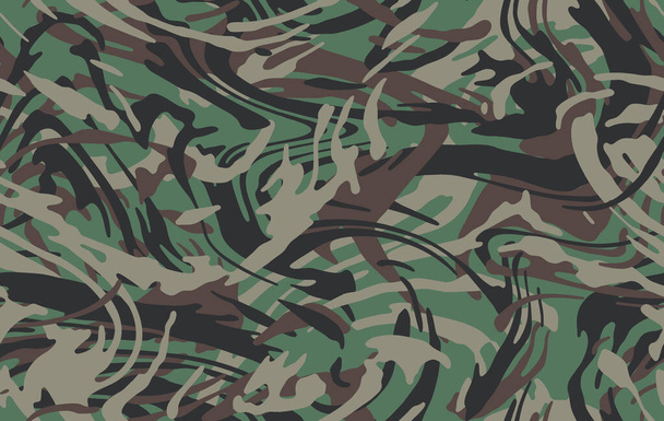 Abstrakcyjny kamuflaż dżungli płynny wzór. Camo tło, zakrzywiony falisty rozebrany. Wojskowy druk do projektowania, tapety, tekstylia. Ilustracja wektora  - Wektor, obraz