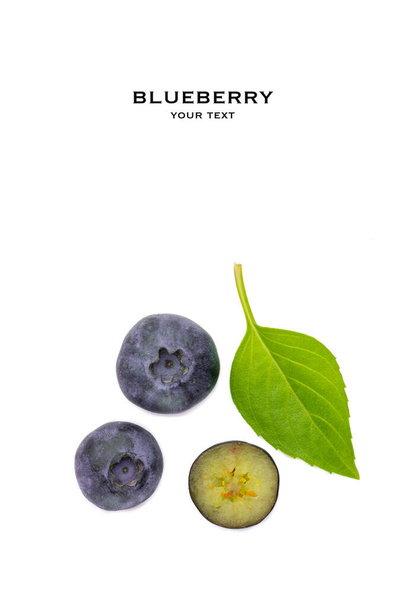 Fresh blueberry on white background - Foto, imagen