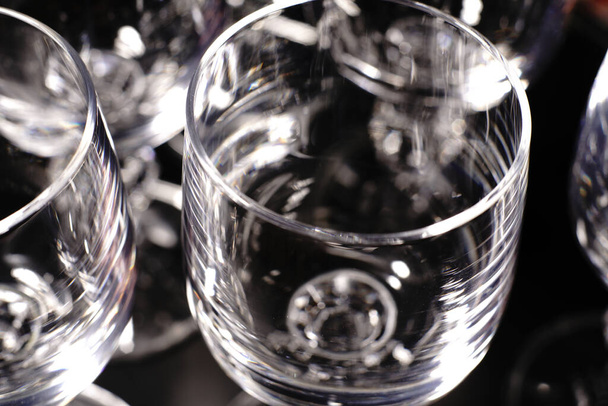 Vodka glasses on a black background. Closeup. - Foto, immagini