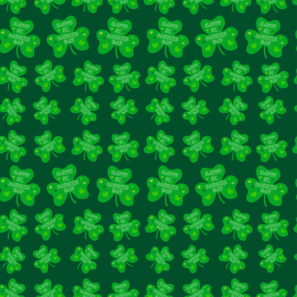St. Patrick 's dag achtergrond in groene kleuren. Naadloos patroon. Vectorillustratie. - Vector, afbeelding