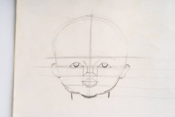 Уроки малювання, ескізи обличчя людини на папері
 - Фото, зображення