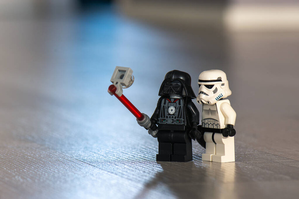 Miniature Lego Trooper figures, clones from Star Wars  - Photo, Image