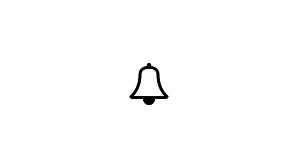 Animazione dell'icona della campana di linea. Isolato su sfondo bianco. - Filmati, video