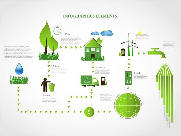 Green energy,ecology info graphics collection - Вектор, зображення