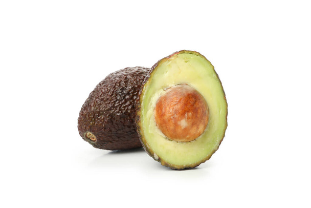 Fresh ripe avocado isolated on white background - Фото, изображение