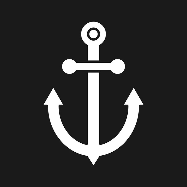 Horgony, tengerészgyalogos, hajó ikon vektor kép. Használható a Summer & Holidays. Mobilalkalmazásokhoz, webes alkalmazásokhoz és nyomtatott médiához alkalmas. - Vektor, kép