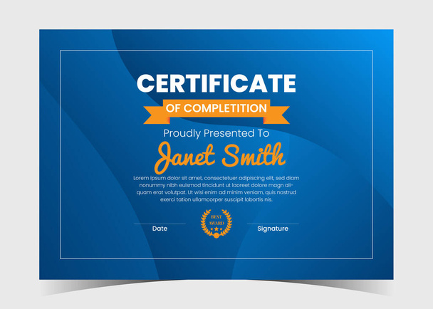 modern certificate template. certificate template awards diploma. Professional Certificate - Vector, Image