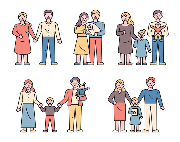 pochodzenie rodzinne, osoby w różnym wieku, koncepcja rodziny  - Wektor, obraz